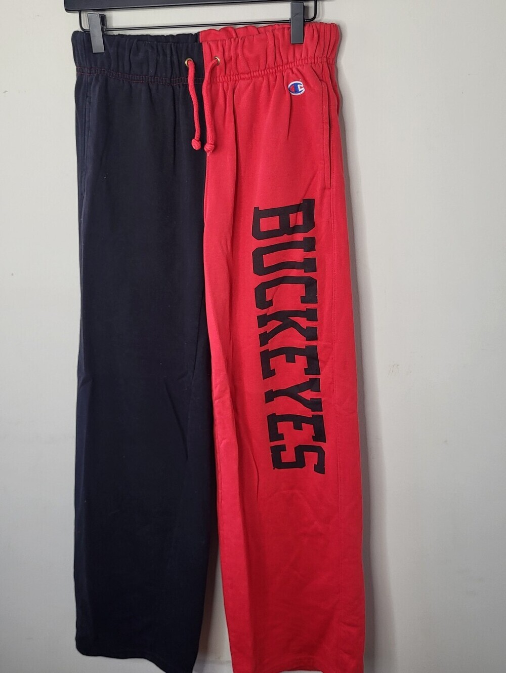 Champion Two-Tone Buckeyes OSU Sweatpants - Red & Black Size Small